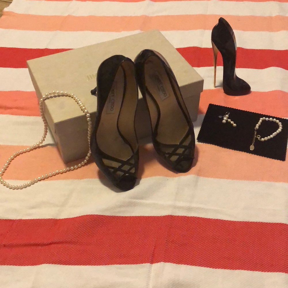 Jimmy Choo corset peep toe pumps size 38.5